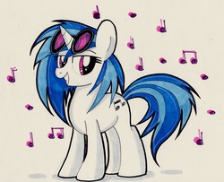 Size: 1280x1039 | Tagged: safe, artist:rainbowflamecharge47, dj pon-3, vinyl scratch, g4, female, solo