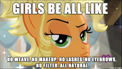 Size: 1830x1029 | Tagged: safe, edit, edited screencap, screencap, applejack, g4, simple ways, applejewel, female, image macro, meme, solo