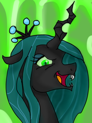 Size: 386x515 | Tagged: safe, artist:mcwhale4, queen chrysalis, changeling, changeling queen, g4, crown, female, jewelry, regalia, solo