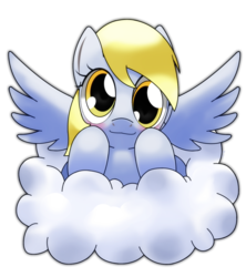 Size: 1200x1350 | Tagged: safe, artist:hoyeechun, derpy hooves, pegasus, pony, g4, cloud, cute, derpabetes, female, mare, solo