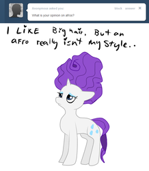Size: 680x780 | Tagged: safe, artist:moonblizzard, rarity, g4, alternate hairstyle, ask, female, rarity answers, solo, tumblr