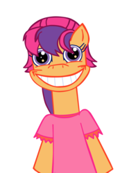 Size: 1247x1806 | Tagged: safe, artist:katequantum, scootaloo (g3), g3, g3.5, female, nightmare fuel, simple background, solo, transparent background