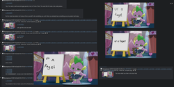 Size: 1892x946 | Tagged: safe, spike, g4, simple ways, /mlp/, 4chan, 4chan screencap, hive mind, ur a faget