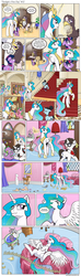 Size: 1200x4036 | Tagged: safe, artist:muffinshire, princess celestia, professor inkwell, raven, spike, twilight sparkle, oc, oc:gisela, griffon, comic:twilight's first day, g4, baby spike, beard, belly, belly button, braces, comic, cute, cutelestia, featureless crotch, filly, filly twilight sparkle, foal, gigglesnort, glasses, laughing, magic, mud, on back, pigtails, professionalism, regalia, scrunchy face, sillestia, slice of life, spikabetes, spread wings, telekinesis, twintails