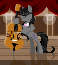 Size: 1024x1158 | Tagged: safe, artist:kimdragon321, octavia melody, earth pony, pony, g4, bipedal, cello, eyes closed, female, musical instrument, solo