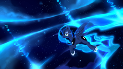 Size: 3000x1687 | Tagged: safe, artist:cyanaeolin, princess luna, g4, female, solo