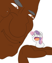 Size: 4961x6000 | Tagged: safe, artist:olympic tea bagger, sweetie belle, human, g4, absurd resolution, bill cosby, harsher in hindsight, hilarious in hindsight, potato, this didn't age well, this will end in rape, this will end in tears, trippy, wat