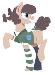 Size: 811x1117 | Tagged: safe, artist:dbkit, oc, oc only, oc:potato chip, earth pony, pony, blank flank, clothes, female, offspring, parent:cheese sandwich, parent:pinkie pie, parents:cheesepie, simple background, solo, transparent background