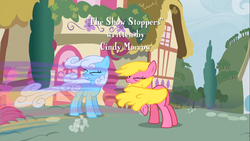 Size: 1366x768 | Tagged: safe, screencap, cherry berry, linky, scootaloo, shoeshine, g4, the show stoppers, butt, cherryplot, plot