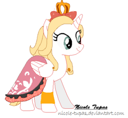 Size: 466x432 | Tagged: safe, artist:nicole-tupas, alicorn, pony, apple white, clothes, ever after high, ponified, solo