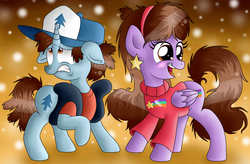 Size: 3500x2300 | Tagged: safe, artist:mlpegasis4898, braces, dipper pines, gravity falls, mabel pines, male, ponified