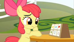 Size: 1366x768 | Tagged: safe, screencap, apple bloom, earth pony, pony, g4, my little pony: friendship is magic, the show stoppers, female, solo