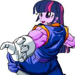 Size: 2000x2000 | Tagged: safe, artist:eirexe, twilight sparkle, equestria girls, g4, dragon ball, dragon ball z, male, solo, vegito