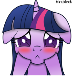 Size: 2000x2128 | Tagged: safe, artist:mrcbleck, twilight sparkle, g4, blushing, female, simple background, solo, transparent background, vector