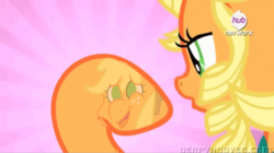 Size: 667x373 | Tagged: artist needed, source needed, safe, edit, screencap, applejack, earth pony, pony, g4, simple ways, applejack is best facemaker, applejewel, hooves, shiny, shiny hooves