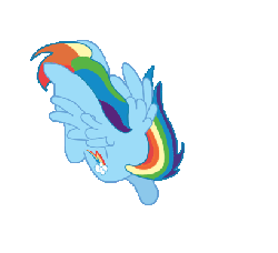 Size: 409x374 | Tagged: safe, artist:pablossb, rainbow dash, fighting is magic, g4, air kick, animated, female, kick, solo