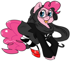 Size: 964x820 | Tagged: safe, artist:bunnybun-chan, pinkie pie, g4, cosplay, female, glasses, god tier, homestuck, jade harley, solo