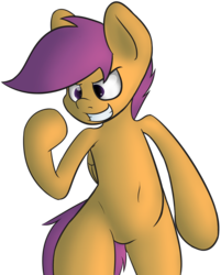 Size: 2809x3500 | Tagged: safe, artist:psicarii, scootaloo, pony, g4, belly button, bipedal, female, solo