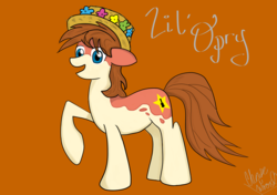 Size: 5016x3541 | Tagged: safe, artist:solratic, oc, oc:lil' opry, earth pony, pony, female, mare, mascot, saac, solo, spots, sweet apple acres con