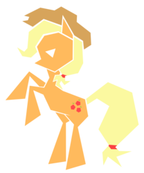Size: 5000x6000 | Tagged: safe, artist:flamevulture17, applejack, earth pony, pony, g4, absurd resolution, angular, female, rearing, simple background, solo