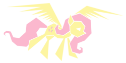Size: 8000x4000 | Tagged: safe, artist:flamevulture17, fluttershy, pegasus, pony, g4, angular, female, solo