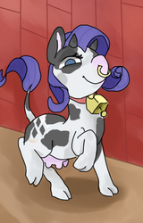 Size: 377x589 | Tagged: safe, artist:meowing-ghost, rarity, cow, g4, female, raricow, solo, species swap, udder