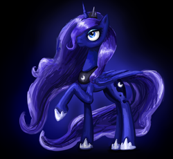 Size: 3728x3428 | Tagged: safe, artist:clrb, princess luna, alicorn, pony, g4, female, mare, raised hoof, solo