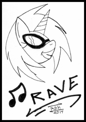 Size: 440x620 | Tagged: safe, artist:rdk, dj pon-3, vinyl scratch, g4, female, monochrome, solo