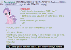 Size: 474x338 | Tagged: safe, diamond tiara, g4, /mlp/, 4chan, 4chan screencap, greentext, rejection is magic, text