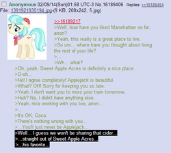 Size: 465x417 | Tagged: safe, coco pommel, g4, /mlp/, 4chan, 4chan screencap, greentext, rejection is magic, sad, text