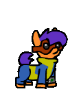 Size: 102x143 | Tagged: safe, artist:caitsith511, oc, oc only, oc:bit goggles, animated, clothes, fallout, hoofy-kicks, jumpsuit, male, solo