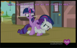 Size: 813x512 | Tagged: safe, screencap, rarity, twilight sparkle, alicorn, pony, g4, simple ways, female, mare, twilight sparkle (alicorn)