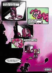 Size: 1240x1754 | Tagged: safe, artist:rambopvp, pinkie pie, earth pony, pony, g4, balloon, carpe diem, comic, duality, female, mare, pinkamena diane pie, solo