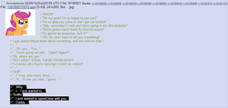 Size: 950x451 | Tagged: safe, scootaloo, g4, /mlp/, 4chan, 4chan screencap, feels, greentext, rejection, rejection is magic, sad, text