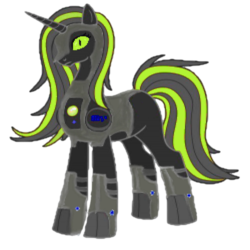 Size: 800x800 | Tagged: safe, edit, pony, artificial intelligence, glados, ponified, portal (valve), recolor, shodan, solo, system shock, system shock 2