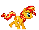 Size: 126x96 | Tagged: safe, artist:botchan-mlp, sunset shimmer, pony, unicorn, g4, animated, desktop ponies, female, galloping, pixel art, running, simple background, solo, sprite, transparent background
