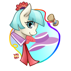 Size: 1000x1000 | Tagged: safe, artist:norang94, coco pommel, g4, female, rainbow thread, solo