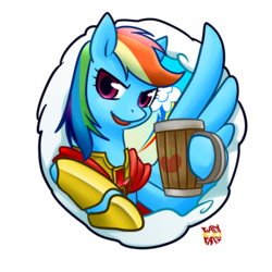 Size: 1000x1000 | Tagged: safe, artist:norang94, rainbow dash, g4, cider, female, solo