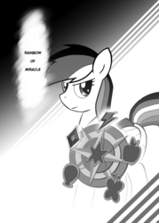 Size: 1144x1600 | Tagged: safe, rainbow dash, p.f.f., g4, comic, fanbook, female, monochrome, solo