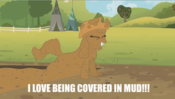 Size: 1278x720 | Tagged: safe, edit, edited screencap, screencap, rarity, g4, simple ways, sisterhooves social, callback, covered in mud, dialogue, female, image macro, mud, muddy, solo