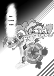 Size: 1144x1600 | Tagged: safe, pinkie pie, p.f.f., g4, comic, fanbook, monochrome