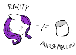 Size: 550x400 | Tagged: safe, artist:moonblizzard, rarity, pony, g4, animated, ask, blatant lies, female, marshmallow, rarity answers, rarity is a marshmallow, solo, tumblr