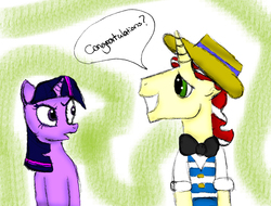 Size: 2171x1651 | Tagged: safe, artist:dmwcool1, flim, twilight sparkle, g4, duo