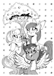 Size: 1144x1600 | Tagged: safe, apple bloom, scootaloo, sweetie belle, p.f.f., g4, comic, fanbook, monochrome