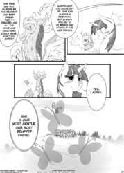 Size: 1144x1600 | Tagged: safe, discord, twilight sparkle, p.f.f., g4, comic, fanbook, monochrome