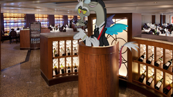 Size: 1920x1080 | Tagged: safe, artist:gimlas, artist:mr-kennedy92, discord, g4, alcohol, champagne, fancy, irl, photo, ponies in real life, restaurant, solo, table, vector, waiter, wine