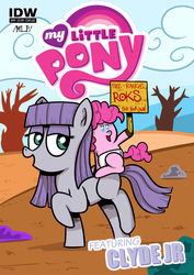 Size: 900x1271 | Tagged: safe, artist:catfood-mcfly, idw, maud pie, pinkie pie, earth pony, pony, comic:daddy and me, g4, /mlp/, baby, clyde jr, diaper, female, filly, foal, retarded