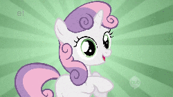 Size: 800x450 | Tagged: safe, artist:dtkraus, edit, sweetie belle, pony, unicorn, g4, animated, cute, dancing, diasweetes, female, filly, gif party, hoofy-kicks, loop, party in the comments, solo