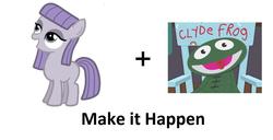 Size: 930x475 | Tagged: safe, maud pie, g4, /mlp/, clyde frog, clyde jr, exploitable meme, female, make it happen, male, meme, plushie, south park