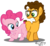 Size: 1048x974 | Tagged: safe, artist:jcking101, cheese sandwich, pinkie pie, earth pony, pony, g4, base used, butt bump, butt to butt, butt touch, colt, colt cheese sandwich, female, filly, filly pinkie pie, glasses, grin, gritted teeth, male, ship:cheesepie, smiling, straight, teeth, younger